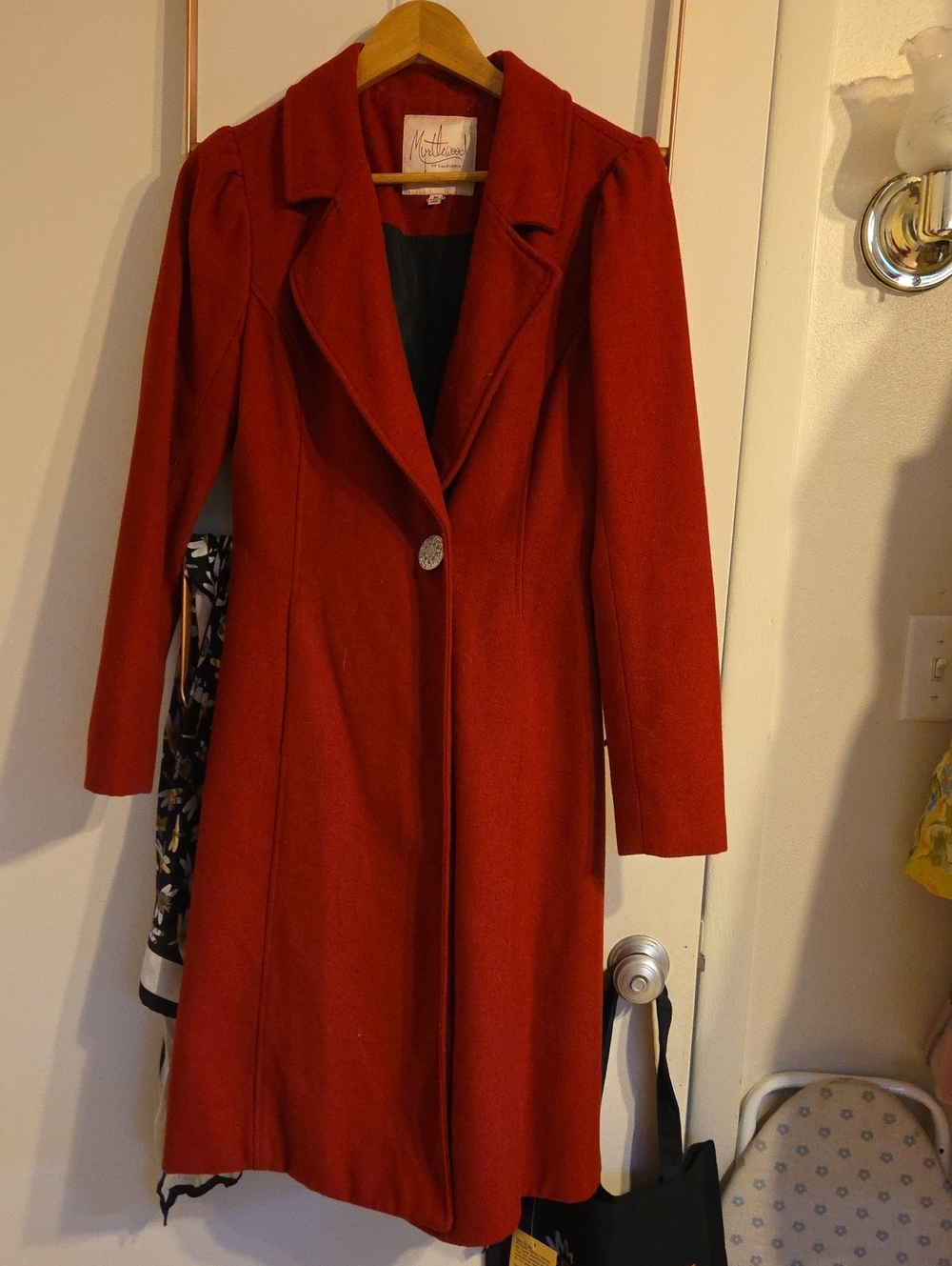Midcloth Vintage-style Women's Red Wool Coat by Myrtlewood